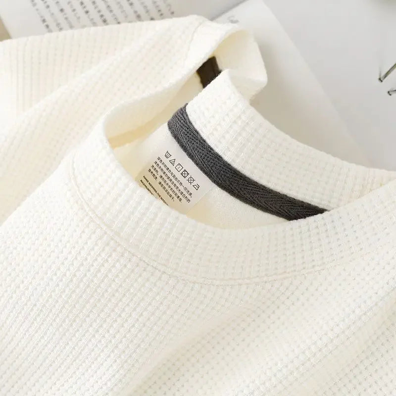 Men's New Summer Waffle Round Neck Short Sleeve T-Shirt