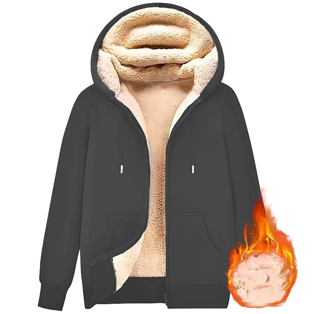Trendy Sweatshirt Coat Front Pockets