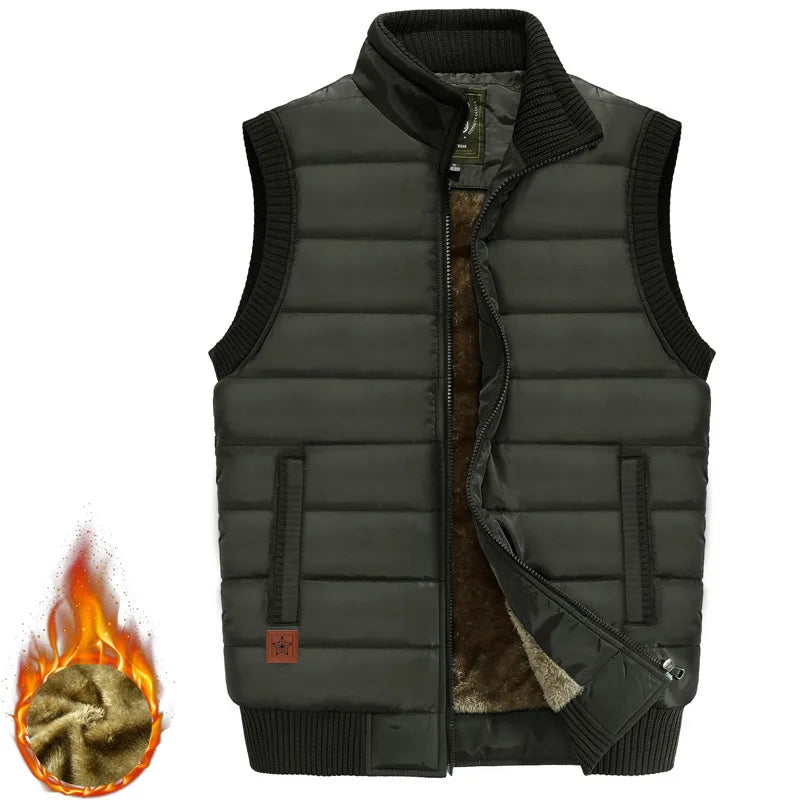 Winter Mens Fleece Jacket Sleeveless Vest