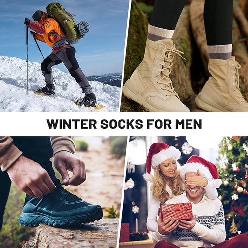 5Pairs Thicken Wool Socks for Men Thermal Winter Mid-Tube Sports Socks High Quality Snow Terry Socks Cashmere