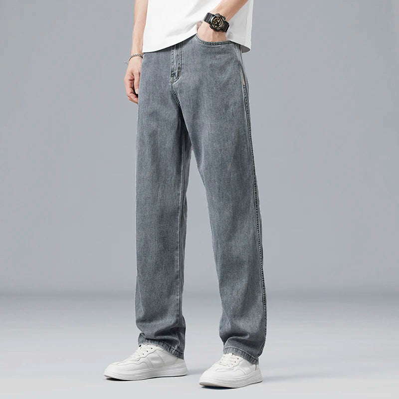 Summer Ultra-thin Lyocell Men's Jeans Drape
